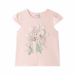 Camiseta rosa muñeca flores