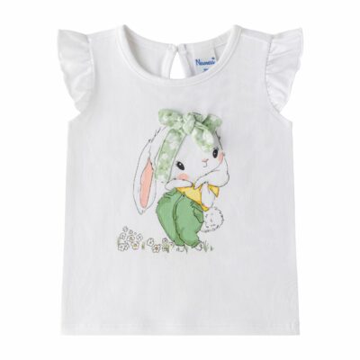 Camiseta conejita con lazo verde