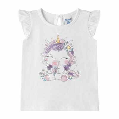 Camiseta unicornio con flor