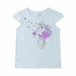 parte delantera de camiseta con unicornio