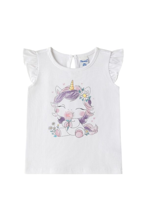 Camiseta unicornio con flor