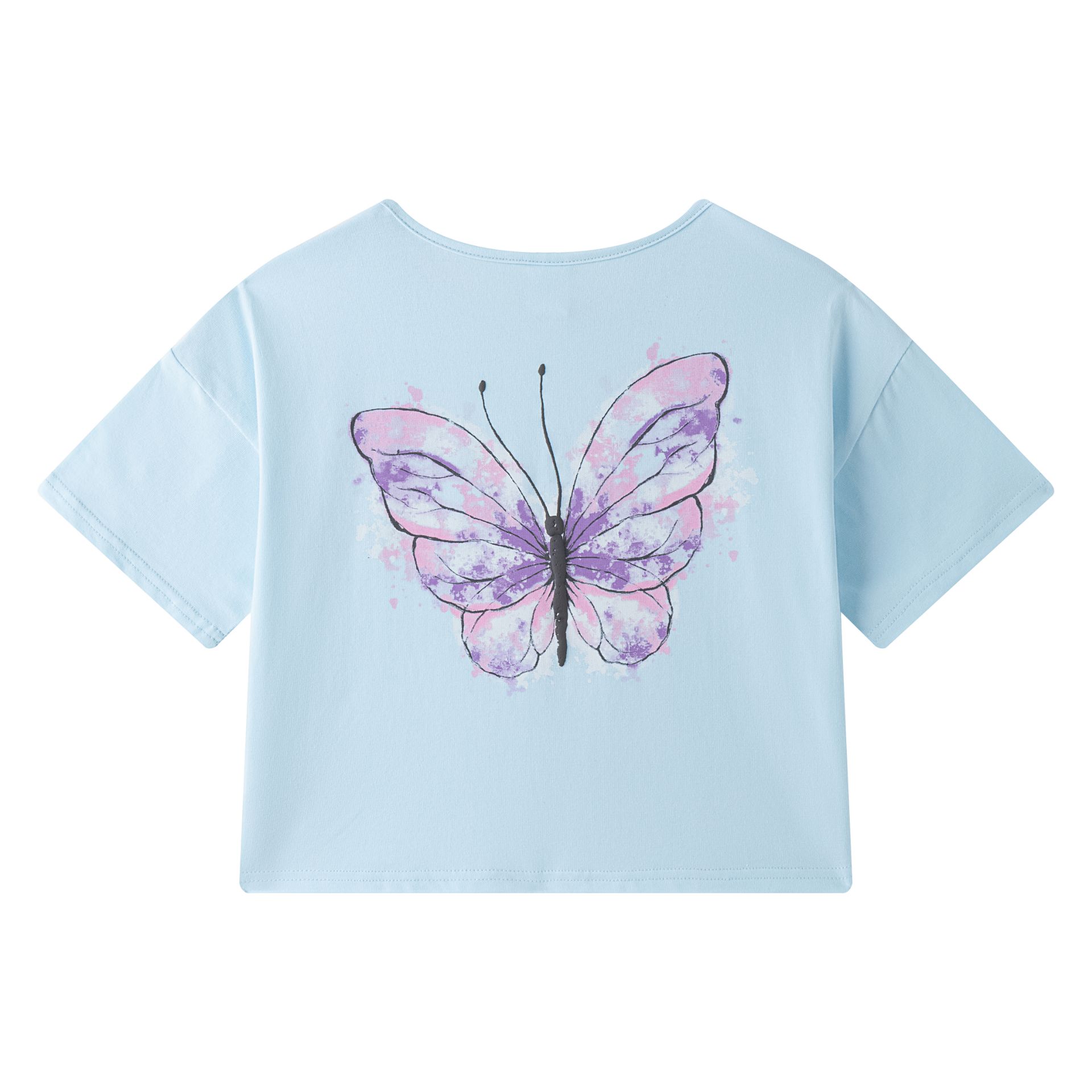 parte trasera de camiseta con mariposa